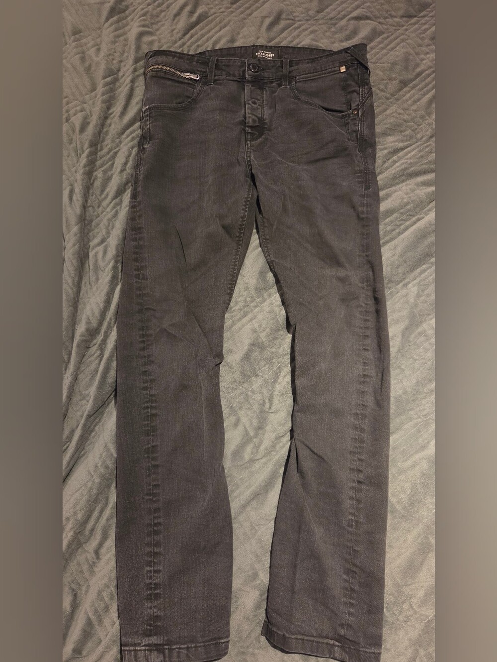 Black Slim Straight Jeans